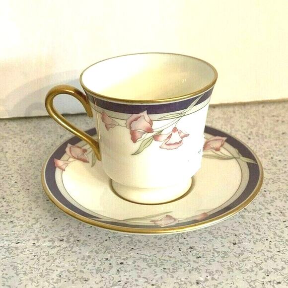 Vintage Gorham Porcelain Tea Cup & Saucer Set Demi - Picture 3 of 7